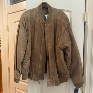 NWT! Roundtree & Yorke Brown Suede Genuine Leather Jacket Size XL